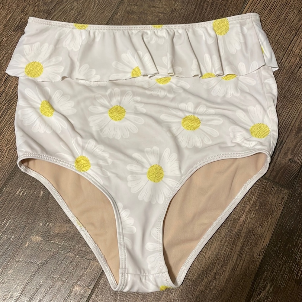 Kortni Jeane‎ White Daisy Swim Bottoms 12/13